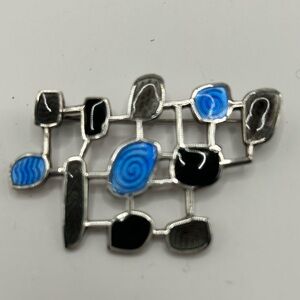 1950’s Vintage Uni David-Andersen sterling silver and enamel "Spring" brooch